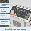 Set - Busy Board Häuschen weiß/pastell und Motorikwürfel