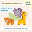Kinder-Puzzle-Sortierer aus Holz mit Tieren