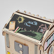Set - Busy Board Häuschen natura/pastell und Motorikwürfel