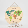 BusyKids Holz-Weltkarte mit magnetischen Tierfiguren