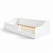 Montessori-Bodenbett ERYK 160 × 80 cm mit Rausfallschutz – Weiß