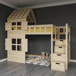 BusyKids Hochbett GALAXY-HOUSE mit halbem Dach und Treppe mit Stauraum 90 x 200 cm