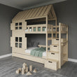 BusyKids Hausförmiges Etagenbett DREAM-HOUSE MAX mit Treppe mit Stauraum 90 x 200 cm