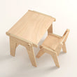 Mitwachsende Tisch und Stuhl für Kleinkinder - natur