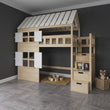 BusyKids Halbhohes Hausbett GALAXY-HOUSE MAX mit Treppe mit Stauraum 90 x 200 cm
