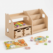 Bücher- & Spielzeugregal + Spielzeugkiste ×2 + Füllung nach Wahl, Set BusyKids · Erste Steckspiele [fill:sorters]