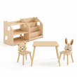 Bücher- & Spielzeugregal + Kindertisch mit 2 Stühlen — Set BusyKids