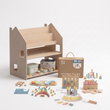Regal 2-in-1 + Montessori-Box ab 36 Monaten + Füllung nach Wahl — Set BusyKids · Geschirr & Essen [fill:food]