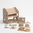 Regal 2-in-1 + Montessori-Box ab 36 Monaten + Füllung nach Wahl — Set BusyKids · Geschichte: Wald & Schiene [fill:story]
