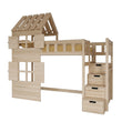 BusyKids Hochbett GALAXY-HOUSE mit halbem Dach und Treppe mit Stauraum 90 x 200 cm