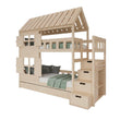 BusyKids Hausförmiges Etagenbett DREAM-HOUSE MAX mit Treppe mit Stauraum 90 x 200 cm