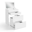 3-in-1 Schminktisch RUBI mit Spiegel, Sitzhocker, Stauraum und Schubladen – Weiß
