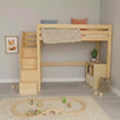 BusyKids LOFTI-MAX Hochbett aus Holz 90 × 200 cm mit Stauraumtreppe