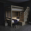 BusyKids Etagenbett MIRA-MAX 2in1 mit vorderer Stauraumtreppe 90 x 200 cm