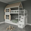 BusyKids Hausförmiges Etagenbett DREAM-HOUSE MAX mit Treppe mit Stauraum 90 x 200 cm