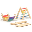 Großes Set - Pikler Dreieck + 2 Rutschen/Kletterleitern + Balancewippe