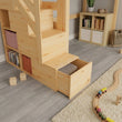BusyKids LOFTI-MAX Hochbett aus Holz 90 × 200 cm mit Stauraumtreppe