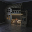 BusyKids Halbhohes Hausbett GALAXY-HOUSE MAX mit Treppe mit Stauraum 90 x 200 cm