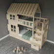BusyKids Hausförmiges Etagenbett DREAM-HOUSE MAX mit Treppe mit Stauraum 90 x 200 cm