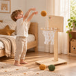 BusyKids Kinder-Basketballkorb aus Holz zum Aufstellen