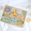 Kinder-Puzzle-Sortierer aus Holz mit Tieren