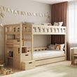 BusyKids Etagenbett TOTO-TWIN MAX mit Leiter und Stauraum 200x90 cm