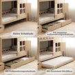 BusyKids Hausförmiges Etagenbett DREAM-HOUSE MAX mit Treppe mit Stauraum 90 x 200 cm