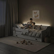 Kinderbett ERYK mit Schutzgitter und Aufbewahrungsschublade - 160 x 80/180 x 80 cm