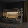 BusyKids Etagenbett LUMI-MAX mit Aufbewahrungstreppe 90 x 200 / 120 x 200 cm