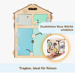 Set - Busy Board Häuschen natura/mint und Motorikwürfel