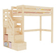 BusyKids LOFTI-MAX Hochbett aus Holz 90 × 200 cm mit Stauraumtreppe