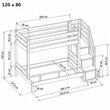 BusyKids HAPPY Etagenbett aus Holz für 3 Personen mit Stauraumtreppe