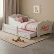 Kinderbett ANNA-MAX mit Zusatzbett 145 х 80 cm - mit Grafik und Matratze