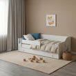 Kinderbett ERYK mit Schutzgitter und Aufbewahrungsschublade - 160 x 80/180 x 80 cm