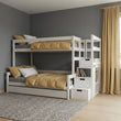 BusyKids Etagenbett LUMI-MAX mit Aufbewahrungstreppe 90 x 200 / 120 x 200 cm